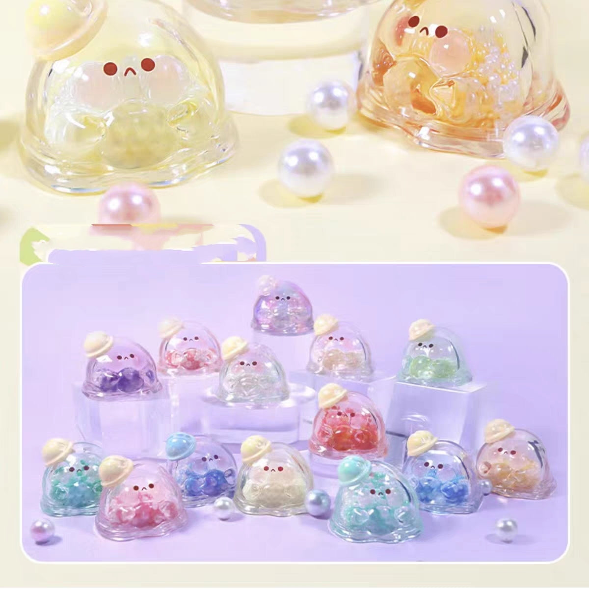 Bubble Eggs Iridescent Party Bean Series Blind Bag Mistery PVC A SET 2