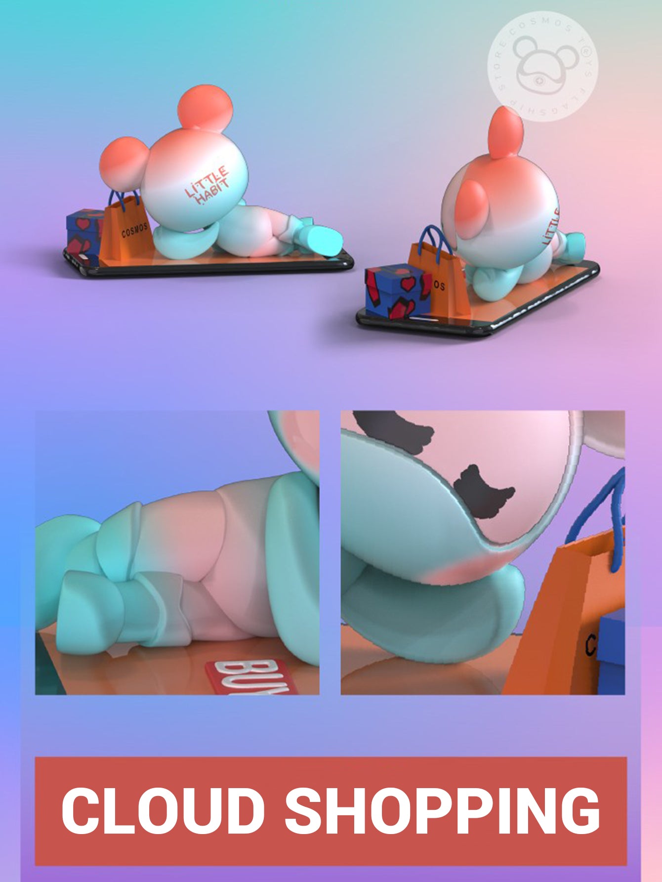 【COSMOS】  Star Bear  Mini Blind Box Desktop Figurine with Stand – Trendy Gift Toy
