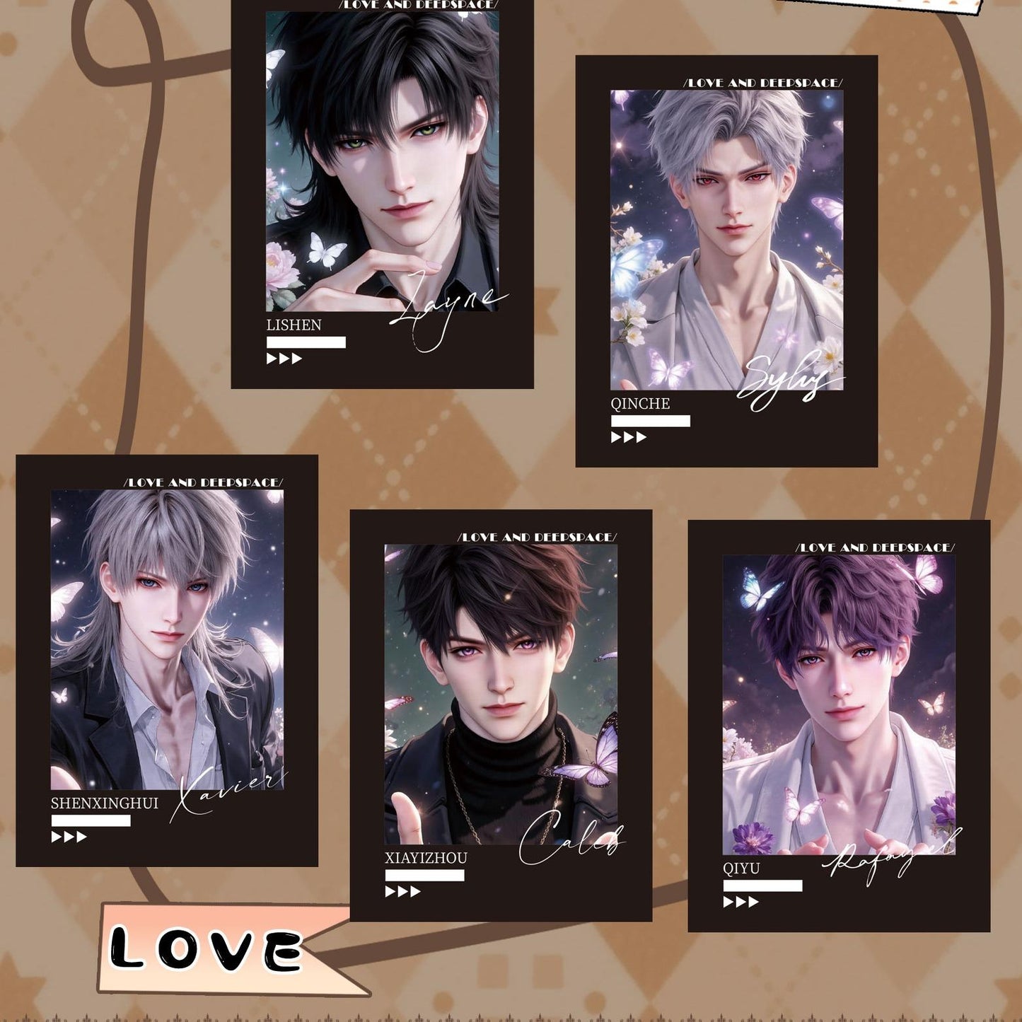 【pai an jiao jue】Love and Deepspace  Collectible Cardssylus rafayel zayne Xavier caleb