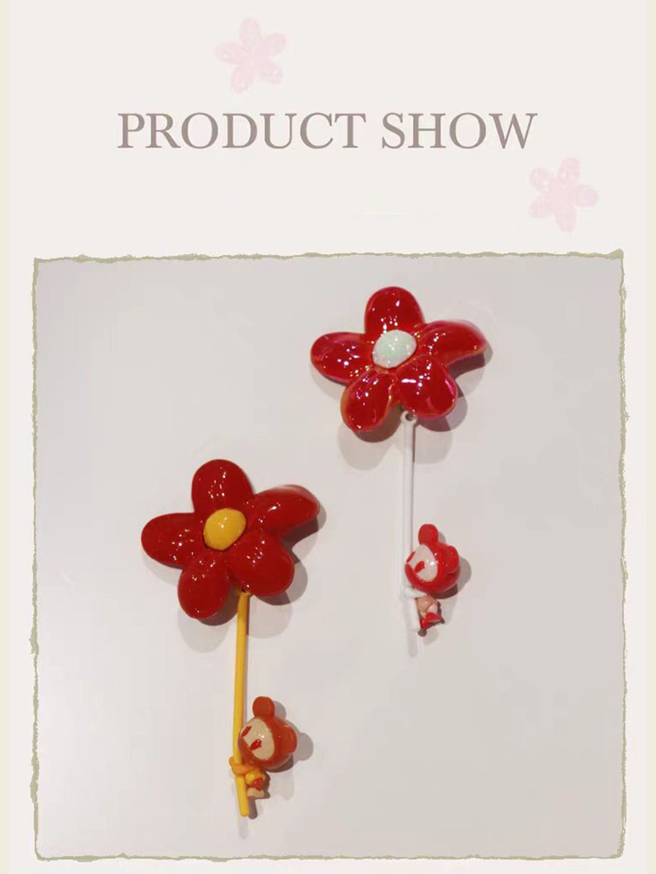 【COSMOS】 Interstellar Bear Fridge Magnet (Here's a Little Red Flower for You)