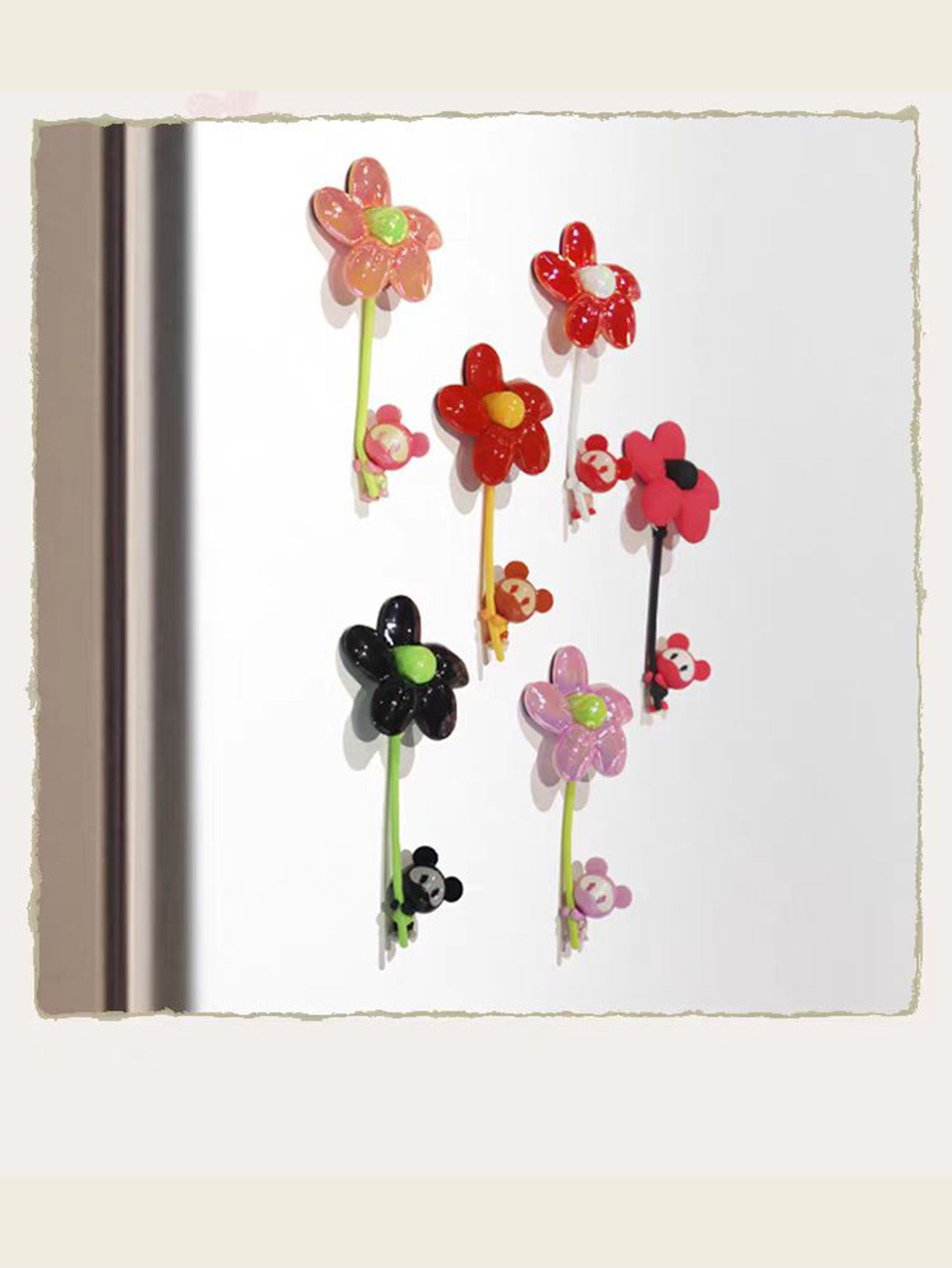 【COSMOS】 Interstellar Bear Fridge Magnet (Here's a Little Red Flower for You)