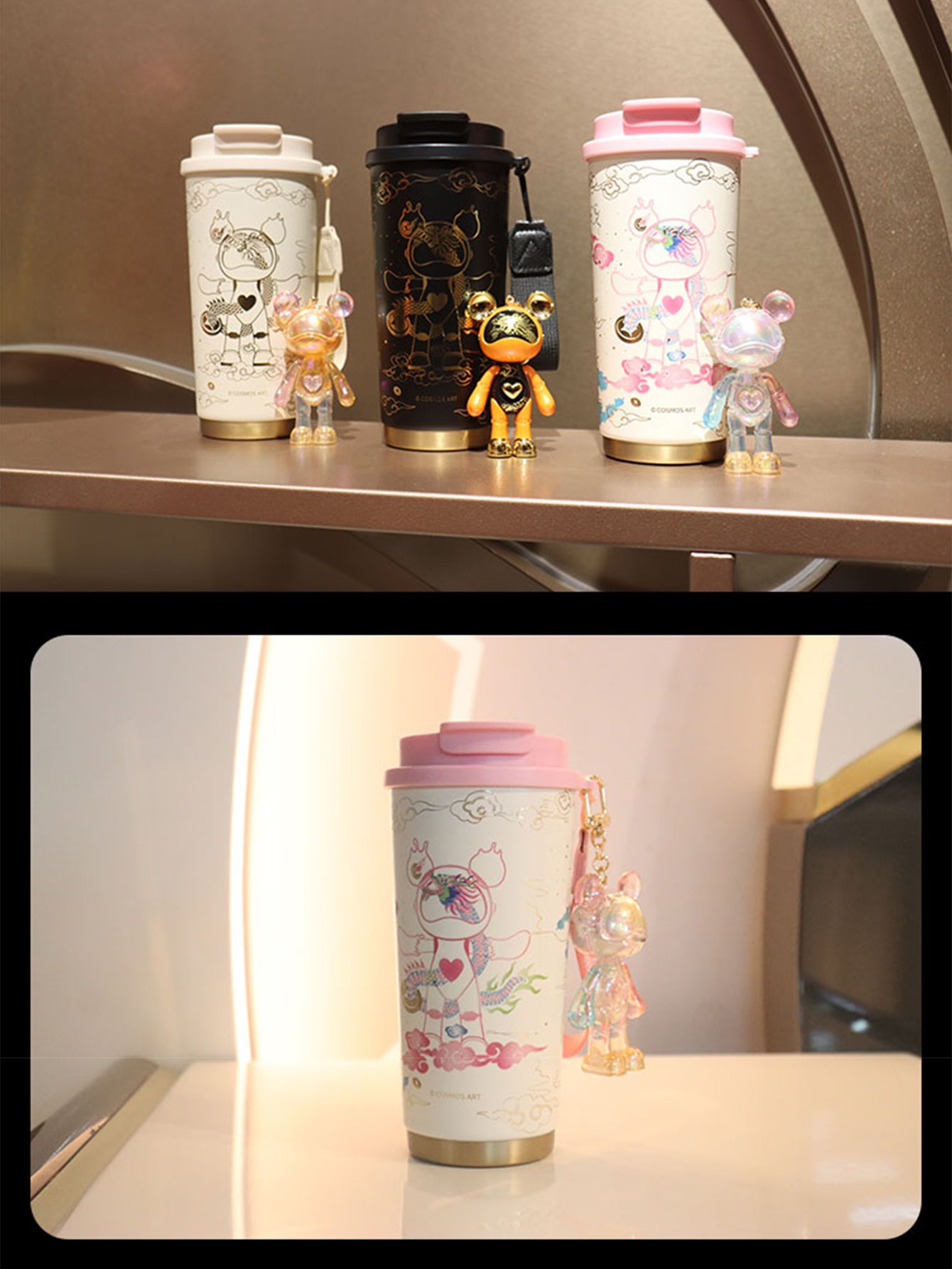 【COSMOS】 Interstellar Bear Insulated Cup 500ml (“LONG” Cup)