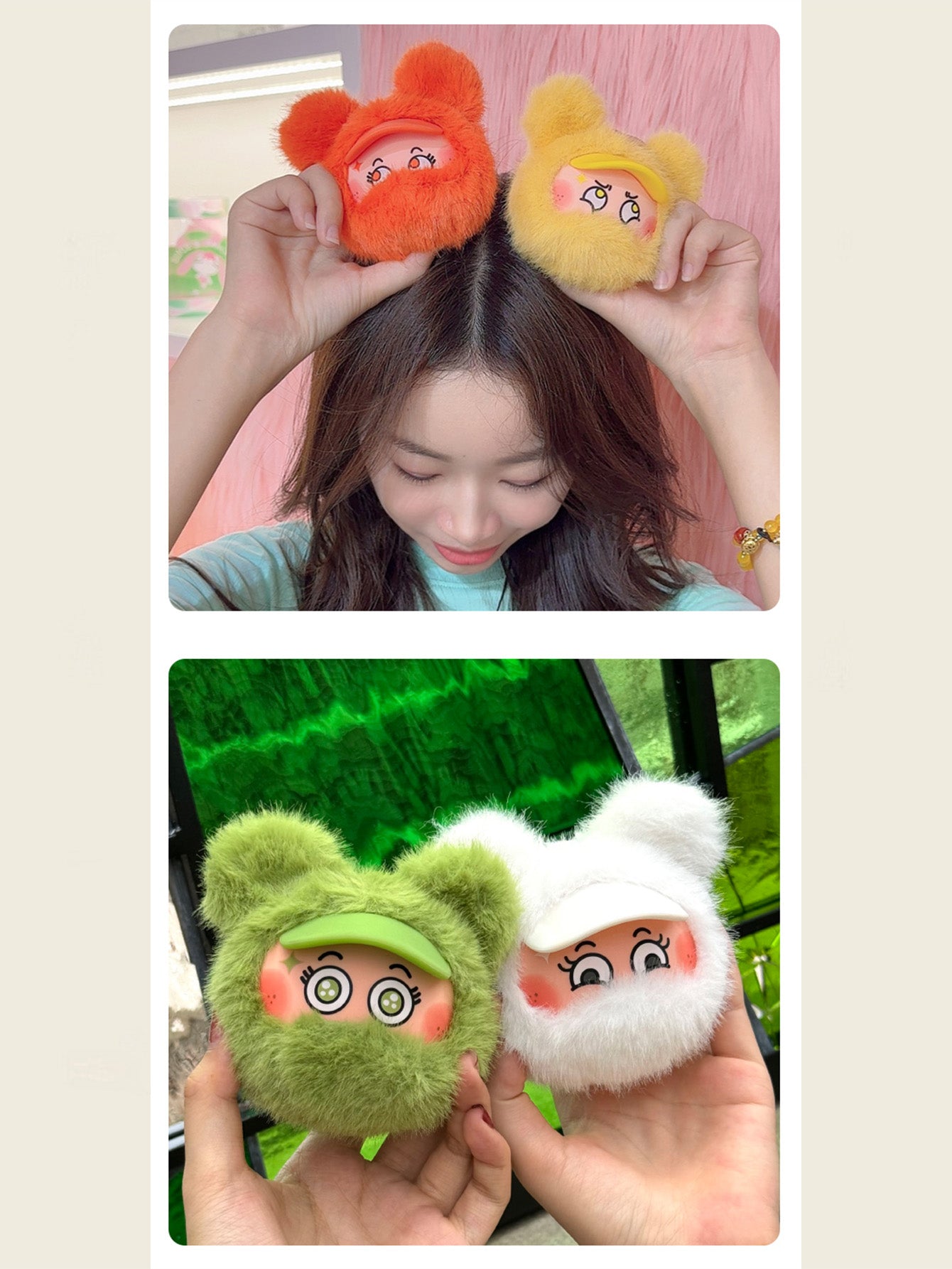 COSMOS XIN JI XIONG Interstellar Bear Emoji Pendant Adorably Trendy Plush Charm for Necklaces Keychains High-Quality Material Compact Lightweight