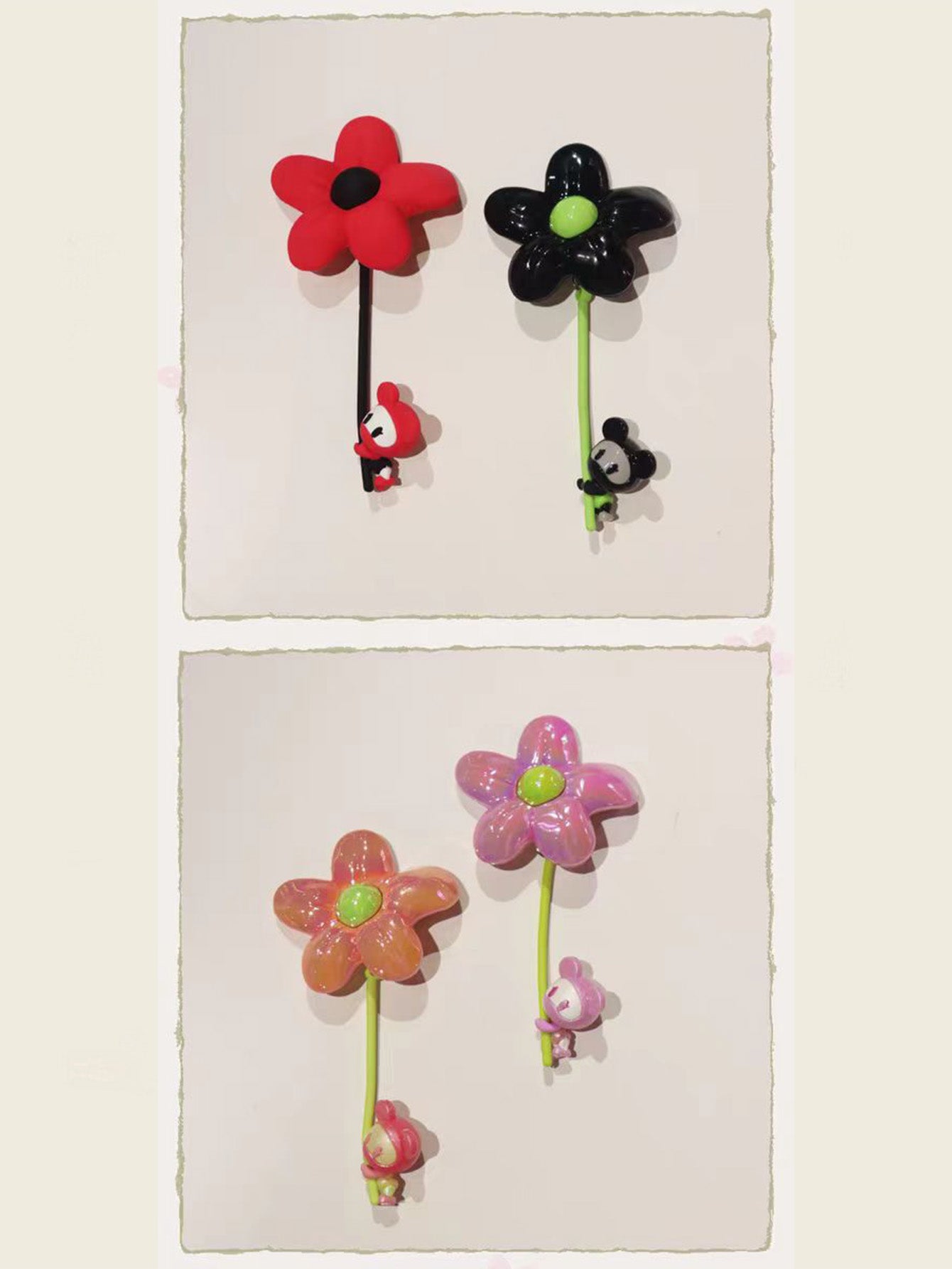 【COSMOS】 Interstellar Bear Fridge Magnet (Here's a Little Red Flower for You)